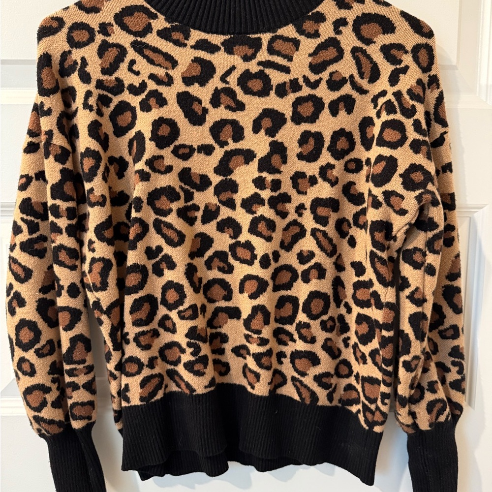 Rachel Zoe Tan and Black Leopard Sweater